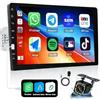 Fuluku FM AM Autoradio 1 Din Carplay Android Auto, Bluetooth Auto Stereo Touch Screen 9 Pollici Supporta Mirror Link Radio SWC, Telecamera di Backup Mic USB In/Out