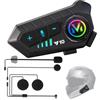 Fascetta Auricolari da moto Bluetooth 5.3, micro soft/hard riduzione intelligente | Autonomia eccezionale, kit vivavoce con, IP65 impermeabile, senza funzione di interfono, compatibile con tutte le cuffie