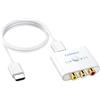 CAMWAY Convertitore RCA a HDMI 1080P 60Hz con Selettore di Formato 4:3/16:9 | Adattatore AV a HDMI con Ingressi RCA Femmina e Alimentazione USB 5V Cavo HDMI da 0,5m Incluso per Wii PS1 PS2 e N64