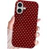 SmoBea Custodia per iPhone 17, Custodia per cellulare con motivo a pois, Rosso