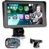Hodozzy Baby Car Camera con Carplay Senza Fili Android Auto, Schermo 7 Pollici HD Car Baby Monitor con Bluetooth Visione Notturna Super Link, 360° Baby Monitor per Auto Sedile Supporto AUX/FM/TF