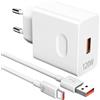 ACAGET 120W Caricabatterie per Super-Charge per HONOR Robot Phone 600 400 200 Pro | Caricatore Rapido con 6A Cavo USB C 1M HONOR Magic8 7 6 5 4 3 Lite 600 400 200 90 Lite per HONOR X9c X8c X8b X8a X7b X6b X9b