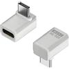 Leloco 2 connettori angolari USB C 90 gradi, adattatore tipo C femmina a maschio tipo C maschio angolare USB C adattatore Thunderbolt 5/4/3, 80 Gbps, 240 W, 8 K60 Hz per computer portatile, tablet