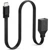 AmiCera Cavo di prolunga da USB C a USB A 2.0, 30 cm, tipo C maschio a USB femmina, adattatore OTG flessibile, cavo piatto, cavo dati corto, compatibile con laptop, tablet, chiavetta USB, tastiera e