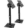 Pyle Supporto Casse Audio da Parete e Soffitto con Braccio Telescopico Regolabile per DJ, Cassa Bluetooth e Speaker, Inclinazione e Rotazione per Sistema Audio Casa, Nero, Coppia
