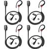 HYSHIKRA Auricolare leggero per walkie talkie a 2 pin con microfono e PTT | compatibile con Baofeng UV-5R Retevis Kenwood Quansheng e radios
