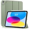 MoKo Cover per iPad (A16) 11a/10a Gen. (2025/2022), Verde Salvia | Cover Protettiva Sottile a Tre Pieghe Supporto, Caso Smart Folio con Retro TPU Morbido Touch ID Sveglia/Sonno