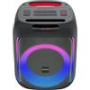 Kenwood AS-P200BT Party Speaker Portatile 50W RMS con Woofer 165mm, 2 Tweeter, DSP, Bluetooth, USB, microSD, AUX-IN, ingresso microfono, luci LED multicolore, batteria fino a 10h, modalità TWS Stereo