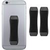 kwmobile Supporto Dita Cellulare - 3x Fasce Elastiche Sostegno Antiscivolo Antiurto Telefonino Supporto Universale Smartphone - Nero
