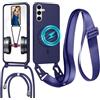 GoodcAcy Cover Magnetica Silicone per Samsung Galaxy S26 Plus con Cordino,Blu | custodia Compatibile con MagSafe,Custodia con Laccio Collana Tracolla Collo Sottile TPU Antiurto Protettiva Case con Corda