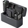 DJI Mic (2 TX + 1 RX + custodia di ricarica), microfono wireless, distanza fino a 250 m, batteria da 15 ore, eliminazione del rumore Microfono wireless per PC, iPhone, interviste, YouTube, vlog