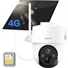 ARENTI Telecamera 4G LTE Da Esterno con SIM,2KTelecamera Sorveglianza PTZ 360°,Senza WiFie Senza Fili con Pannello Solare,10400mAh Batteria, Visione Notturna, Audio Bidirezionale,IP65