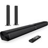 GarageRock Sound Bar per TV, Soundbar TV 2 in 1 divisibile con regolazione automatica del volume, altoparlanti TV stereo con 3 modalità EQ, Bluetooth 5.3, ARC/Opt/AUX, Soundbar per TV/proiettori, 1pcs