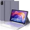 FOGARI Per Xiaomi Redmi Pad 2 2025 e Redmi Pad SE 2023 11 Pollici Cover Tastiera | Custodia Tastiera Bluetooth Rimovibile con Retroilluminazione 7 colori e Touchpad, Keyboard Wireless Portatile, Viola
