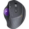 ProtoArc Mouse Trackball Senza Fili, EM01 NL 2.4 G USB e Bluetooth Mouse Ergonomico, Controllo Pollice,Angolo Regolabile,5 DPI Regolabile,Ricaricabile per PC,Mac/Pad/Windows - Purple Ball