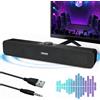 TNSLAND Casse PC USB Altoparlanti PC, Stereo Hi-Fi Casse per PC Fisso, Altoparlanti per PC con Connessione USB, Soundbar PC per Laptop, Monitor, Smartphone, Tablet, Console di Gioco, Nero