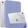 MoKo Cover per iPad (A16) 11a Gen./10a Gen. 2025/2022, Lavanda | per iPad Cover in TPU e Pelle PU Semi-Trasparente Sostegno Supporto Sottile con Morbido TPU Cover con Auto Svegliati/Sonno