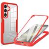 YUXING Cover per Samsung Galaxy A18/A17 5G, 360 Gradi Antiurto | Protezione dello Schermo Integrata, Protezione Integrale, TPU+PC, Retro Trasparente, Bordi Rialzati, Antigraffio-Rosso