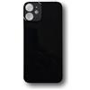 Smartex® Vetro copribatteria per scocca posteriore Big Hole compatibile con iPhone 12 Mini | SENZA LOGO (Nero)