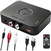 Sekmore Ricevitore Bluetooth 6.0 con 2R ca Jack 3,5 mm AUX USB con telecomando a | Per apparecchiature HiFi, amplificatore, altoparlanti attivi, autoradio e TV, stereo domestico, riproduzione MP3, WAV, FLAC