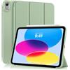 MoKo Cover per iPad (A16) 11a/10a Gen. (2025/2022), Verde | Cover Protettiva Sottile a Tre Pieghe Supporto, Caso Smart Folio con Retro TPU Morbido Touch ID Sveglia/Sonno