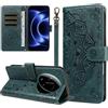 laddutoi Cover per Xiaomi 17 Ultra, Magnetica Flip Case, Verde | Custodia con supporto, Portafoglio in Pelle, Slot per scheda, Wallet Cover con cordino, Protezione a 360 gradi, Mandala