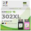 Kineco 302XL Cartucce Multipack (Nero + Colore) - Sostituzione per HP 302/302 XL per HP Envy 4525/4520/4522/4527, OfficeJet 3830/3831/3833, DeskJet 3630/1110/2130 - Alta resa (480/330)