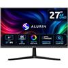 Alurin Monitor 27 Pollici 4K UHD CoreVision, AMD FreeSync, Eye Care, Low Blue Light, 60Hz, HDMI 2.0, DisplayPort 1.4, VESA 75x75, Monitor per Ufficio, Design, Editing e Multimedia