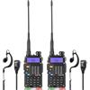 TECHSIDE MOD. POTENTE 8W | Tri-Power Radio TS-T9+ Dual Band Vhf/Uhf | COMPATIBILE BAOFENG canali PREINSTALLATI MIDLAND G9 Pro TI-F8+ PMR446 LPD SoftAir Vigilanza Trekking | Premium Garanzia ITA (2 Pz)