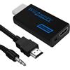 AYHYHLJZJ Adattatore HDMI Wii con cavo HDMI da 1 m e cavo audio 3,5 mm da 1 m, adattatore Wii 1080p HDMI, supporta tutti i modi di visualizzazione, adatto per console Wii, HDTV, monitor e proiettore