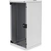 DIGITUS armadio di rete 10 pollici - 12U - montaggio a parete - HxLxP 592x312x300mm - carico massimo 30kg - profondità utile 240mm - grigio