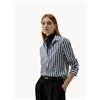 LILYSILK Camicia da donna in twill di seta Amalfi, varie misure - Blu, Bianco
