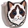 Generic Coprimazza con Ricamo Gatto | Resistente pelle PU, chiusura magnetica, interno in morbido peluche