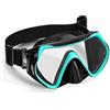 Findway Maschera Subacquea Adulti con Fascia Elastica Regolabile, Maschera Snorkeling per Uomo Donna e Adolescenziale con Panoramica a 180 Gradi, Occhialini da Nuoto con Copertura Nasale Anti-perdite
