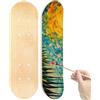 VOSAREA 2 Pezzi Tavola Skateboard Vuota in Legno d'Acero | Fori Preforati per Truck, Sette Strati, Superficie Liscia Prelevigata, per Attività Creative a Casa e Pittura