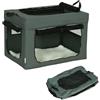 PawHut Trasportino Morbido per Cani Mini e Gatti, 60x42x42 cm, Grigio | Trasportino Cuccia da Viaggio, Cuscino Rimovibile, Sacca di Trasporto, Porte in Rete Traspiranti