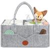 Maliton Organizer Fasciatoio per Neonati, Cestino Porta Pannolini, con Scomparti Rimovibili, Borsa per Pannolini come baby shower, Grigio
