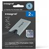 Integral SlimXpress Pro - Hard disk esterno portatile da 2 TB, USB C, 2000 MB/s di lettura/scrittura, USB 3.2 Gen 2x2, compatto, Plug & Play, compatibile con Mac, PC Windows, Android, Xbox