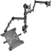 VIVO STAND-V013L - Supporto per doppio monitor e laptop da 13 a 27 e laptop da 10 a 15,6, visualizzazione a triplo schermo, bracci articolati, colore: nero
