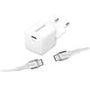 Intenso Power Adapter W30C GaN Set, alimentatore USB-C da 30 Watt e tecnologia GaN e USB-C dati + cavo di ricarica bianco