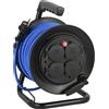 Electraline 29010 Prolunga Elettrica Esterna Profesionnelle con Avvolgitore 25M, Cavo Speciale AT-N05V3V3-F 3G1.5, utilizzabile fino a -35°C, resistente ai raggi UV, oli, 4 prese 16A IP44