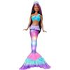 Barbie-Dreamtopia Sirena Luci Scintillanti Bambola Mora con Luci che si Attivano con Acqua e Capelli con Ciocche Rosa, Giocattolo per Bambini 3+ Anni, HDJ37