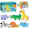 Sonstige Kinderpuzzle con 6 immagini di animali, adatto a bambini dai 3 anni in su. Puzzle in legno per ragazzi e ragazze