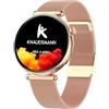 Knauermann PRO 4 MINI (2026) rotondo oro - ECG orologio sanitario pressione sanguigna, polso e ossigeno nel sangue, analisi del sonno, telefonia, IP67, oro milanese