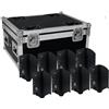 NLIGHTING Baule Faretti Smart Bat NERI con 8pz LED RGBWA-UV WiFi