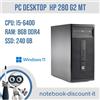 HP Computer DESKTOP HP 280 G2 MT Cpu i5-6400 Ram 8Gb SSD 240Gb Windows11 Pro