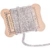BENECREAT 1,8m Catena di 2 File di Diamanti in Cristallo Chiusura in Ottone Decorazione Cucito e Artigianato (Interno Argento)
