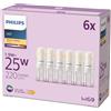 Philips LED Capsule, Attacco G9, equivalente a 25W, Luce Bianca Calda 2700K, confezione da 6