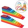 22 Pacchetti di Tavole Da Costruzione Arcobaleno in Legno Fatti a Mano Regali di