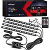 Nilight - TR-06-48 Luci LED interne CC 12 V Multicolore, Kit di illuminazione Sotto il cruscotto con funzione attiva del suono e controllo remoto wireless, 2 anni di garanzia